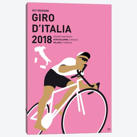 Giro d'Italia 2018 Minimal Poster Canvas Print #CKG880} by Chungkong Canvas Art Print