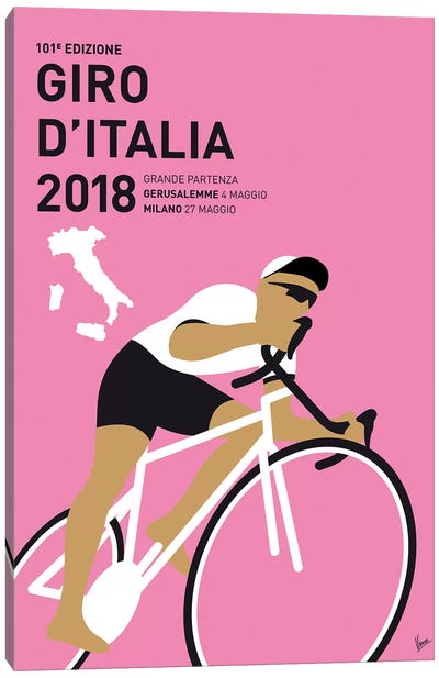 Giro d'Italia 2018 Minimal Poster Canvas Art Print - Cycling Art