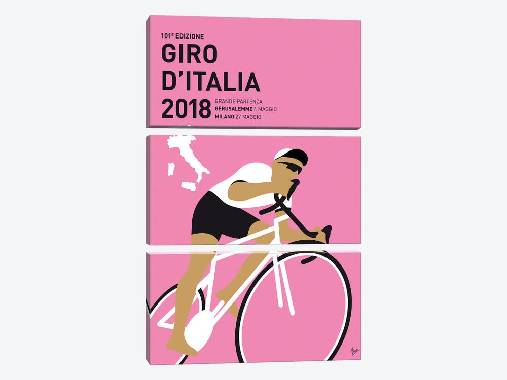 Giro d'Italia 2018 Minimal Poster by Chungkong 3-piece Canvas Artwork