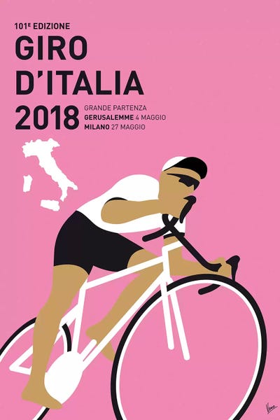 Bicycles: Giro d'Italia 2018 Minimal Poster by Chungkong