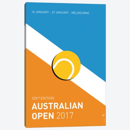 Grand Slam Australian Open 2017 Minimal Poster Canvas Print #CKG882} by Chungkong Canvas Print