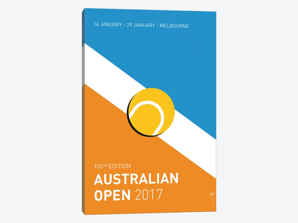 Grand Slam Australian Open 2017 Minimal Poster by Chungkong 1-piece Canvas Art