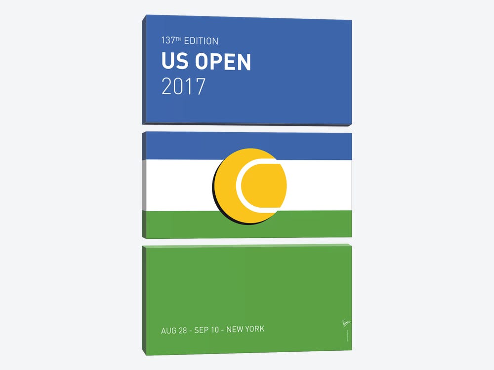 Grand Slam US Open 2017 Minimal Poster by Chungkong 3-piece Canvas Artwork