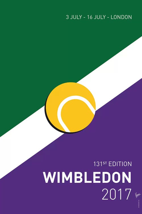 Grand Slam Wimbledon Open 2017 Minimal Poster by Chungkong wall art