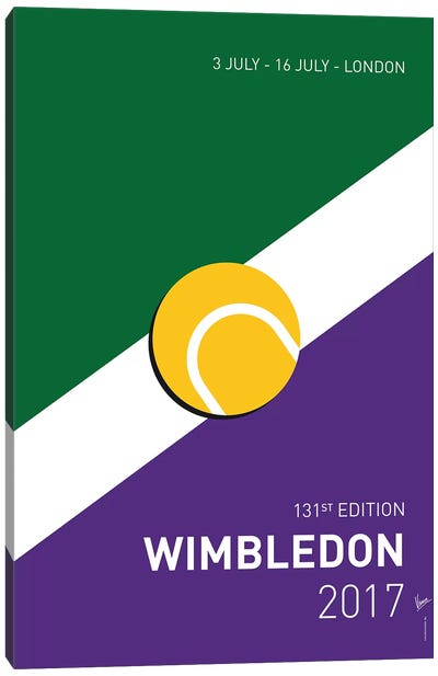 Grand Slam Wimbledon Open 2017 Minimal Poster Canvas Art Print - Tennis Art