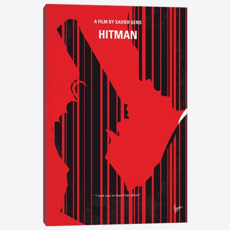 Hitman Minimal Movie Poster Canvas Print #CKG887} by Chungkong Canvas Artwork