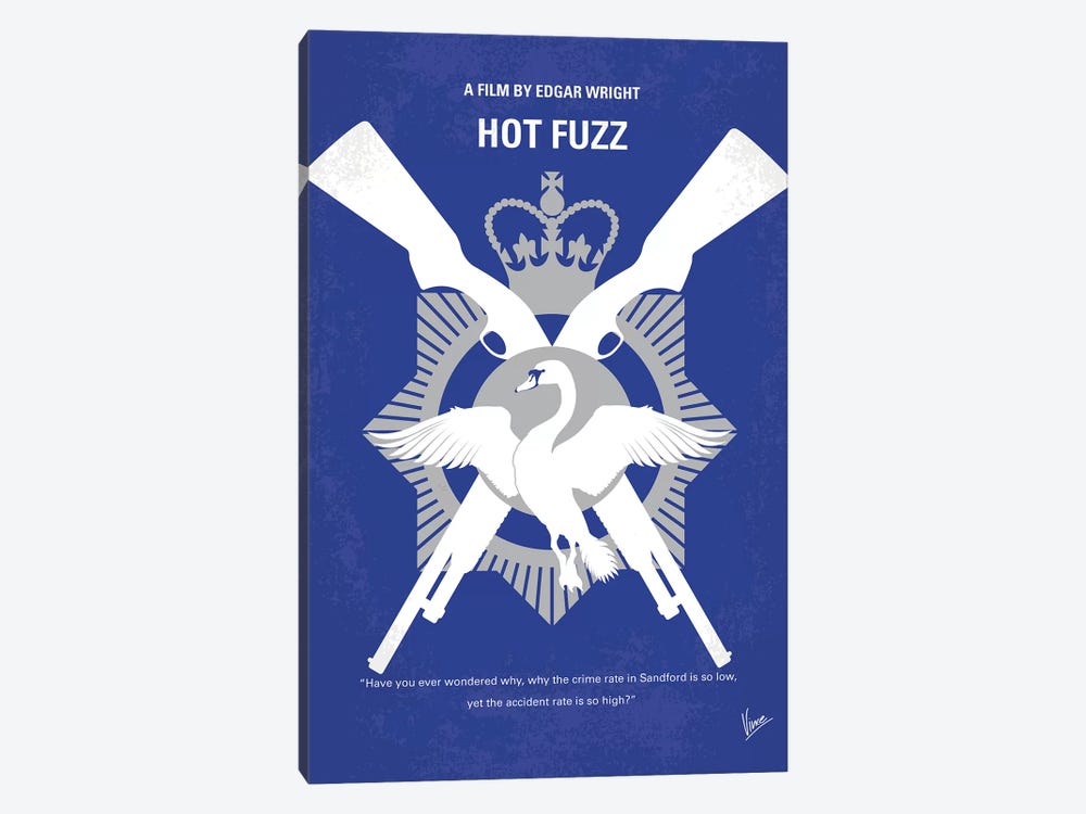 Hot Fuzz Minimal Movie Poster by Chungkong 1-piece Canvas Print