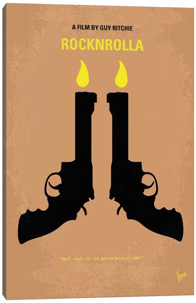 Rocknrolla Minimal Movie Poster Canvas Art Print - Weapons & Artillery Art