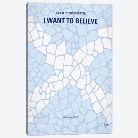 I Want To Believe Minimal Movie Poster Canvas Print #CKG891} by Chungkong Canvas Wall Art