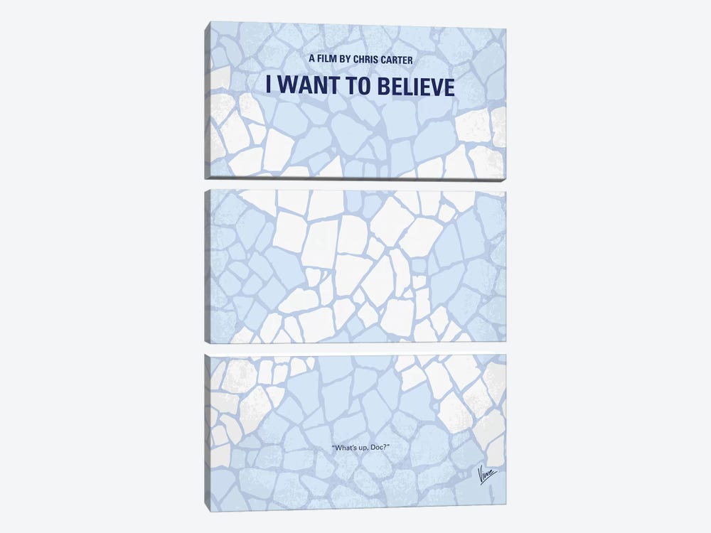 I Want To Believe Minimal Movie Poster by Chungkong 3-piece Canvas Wall Art