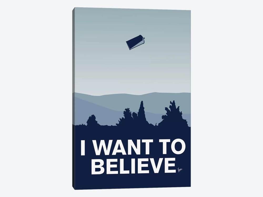 I Want To Believe Minimal Poster Tardis by Chungkong 1-piece Canvas Artwork