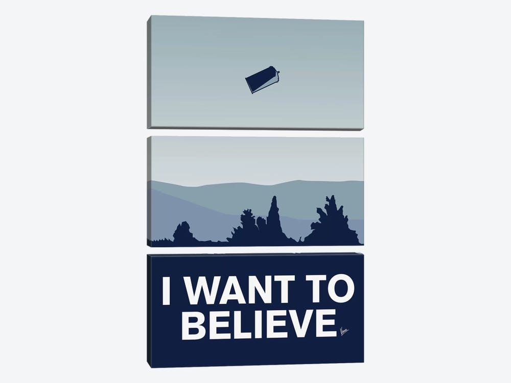 I Want To Believe Minimal Poster Tardis by Chungkong 3-piece Canvas Wall Art