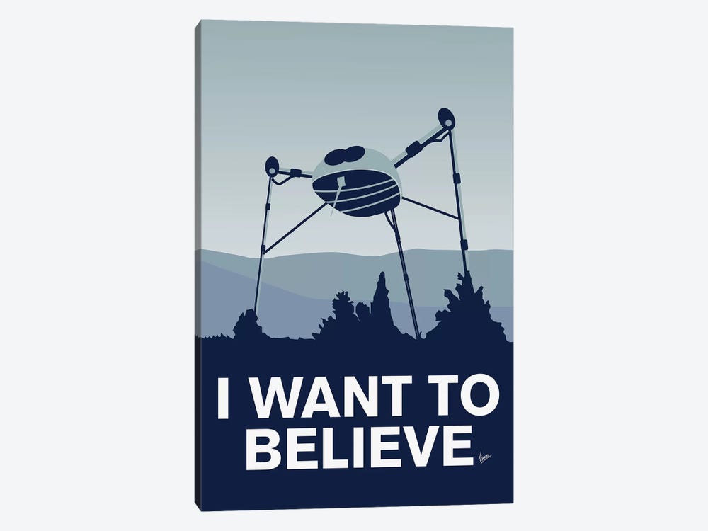 I Want To Believe Minimal Poster War Of The Worlds by Chungkong 1-piece Canvas Print