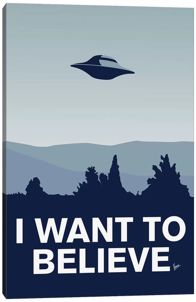 I Want To Believe Minimal Poster X-Files Canvas Art Print - The X Files
