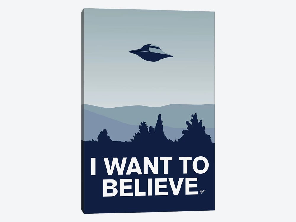 I Want To Believe Minimal Poster X-Files by Chungkong 1-piece Canvas Art