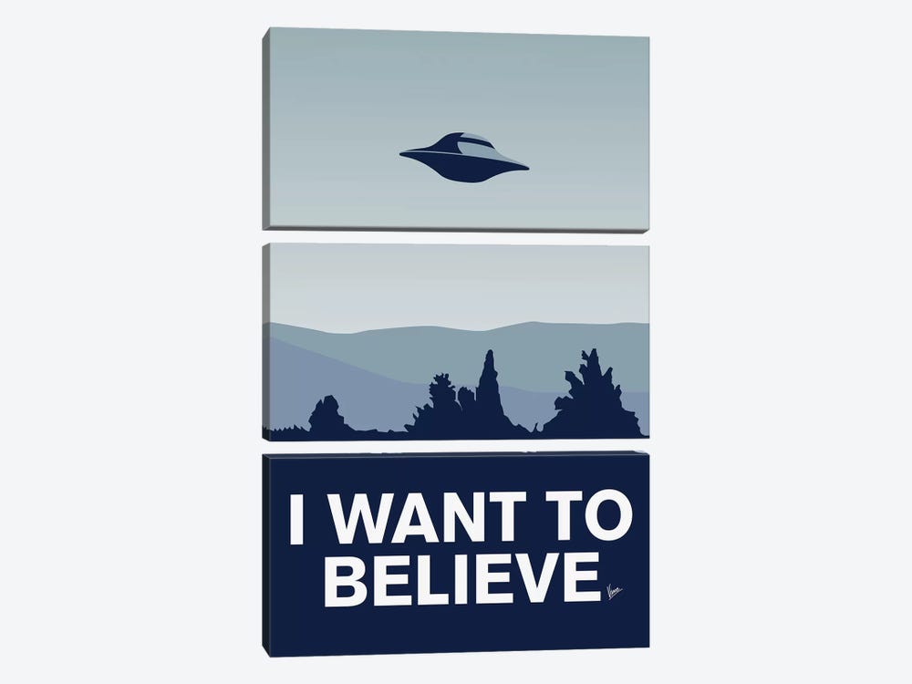 I Want To Believe Minimal Poster X-Files by Chungkong 3-piece Canvas Wall Art