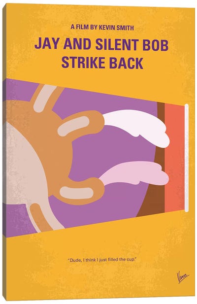 Jay And Silent Bob Strike Back Minimal Movie Poster Canvas Art Print - Comedy Movie Art