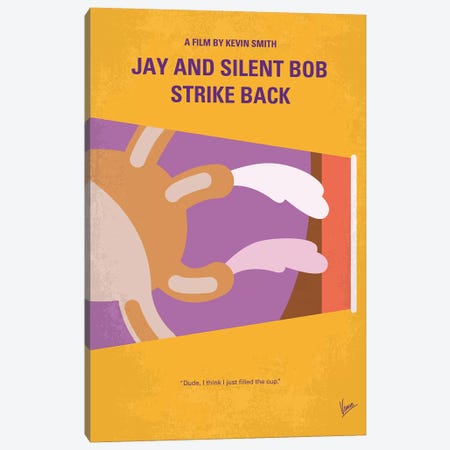 Jay And Silent Bob Strike Back Minimal Movie Poster Canvas Print #CKG897} by Chungkong Art Print