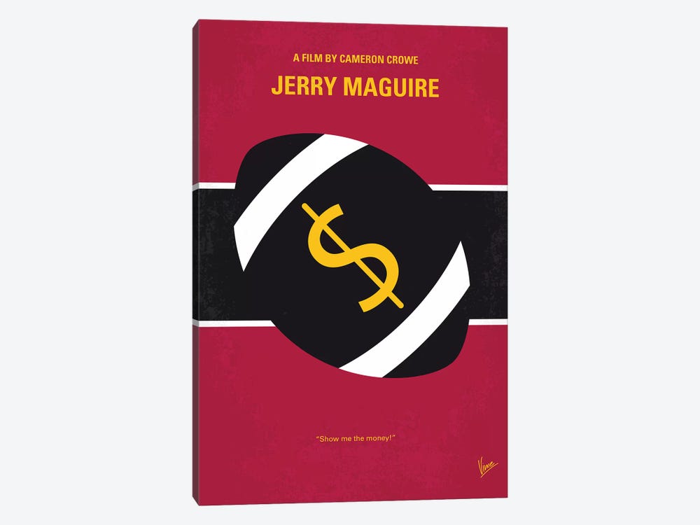 Jerry Maguire Minimal Movie Poster by Chungkong 1-piece Canvas Print