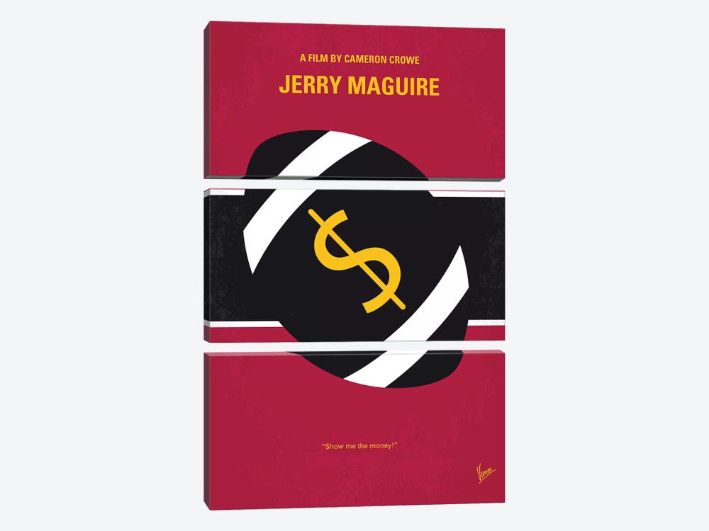 Jerry Maguire Minimal Movie Poster by Chungkong 3-piece Canvas Print