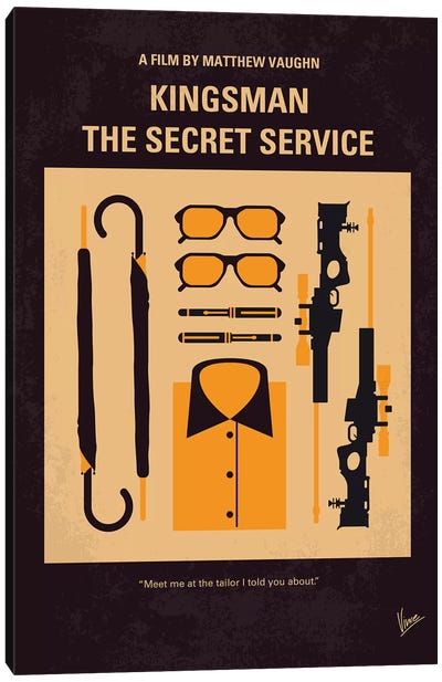 Kingsman Minimal Movie Poster Canvas Art Print - Mystery & Detective Movie Art
