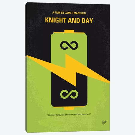 Knight And Day Minimal Movie Poster Canvas Print #CKG900} by Chungkong Canvas Art
