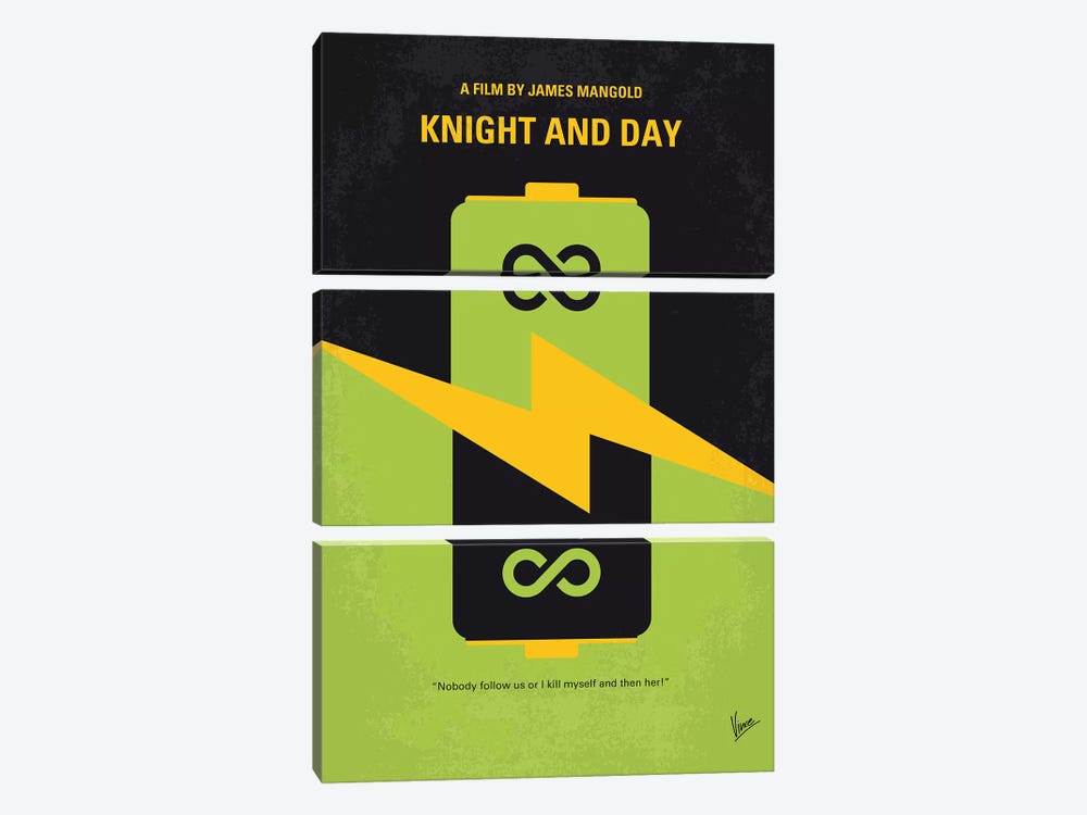 Knight And Day Minimal Movie Poster by Chungkong 3-piece Canvas Print