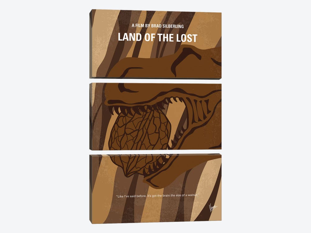 Land Of The Lost Minimal Movie Poster by Chungkong 3-piece Canvas Art Print