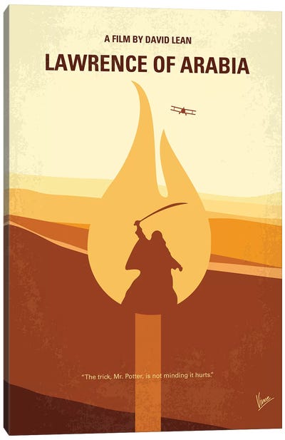 Lawrence Of Arabia Minimal Movie Poster Canvas Art Print - Minimalist Posters