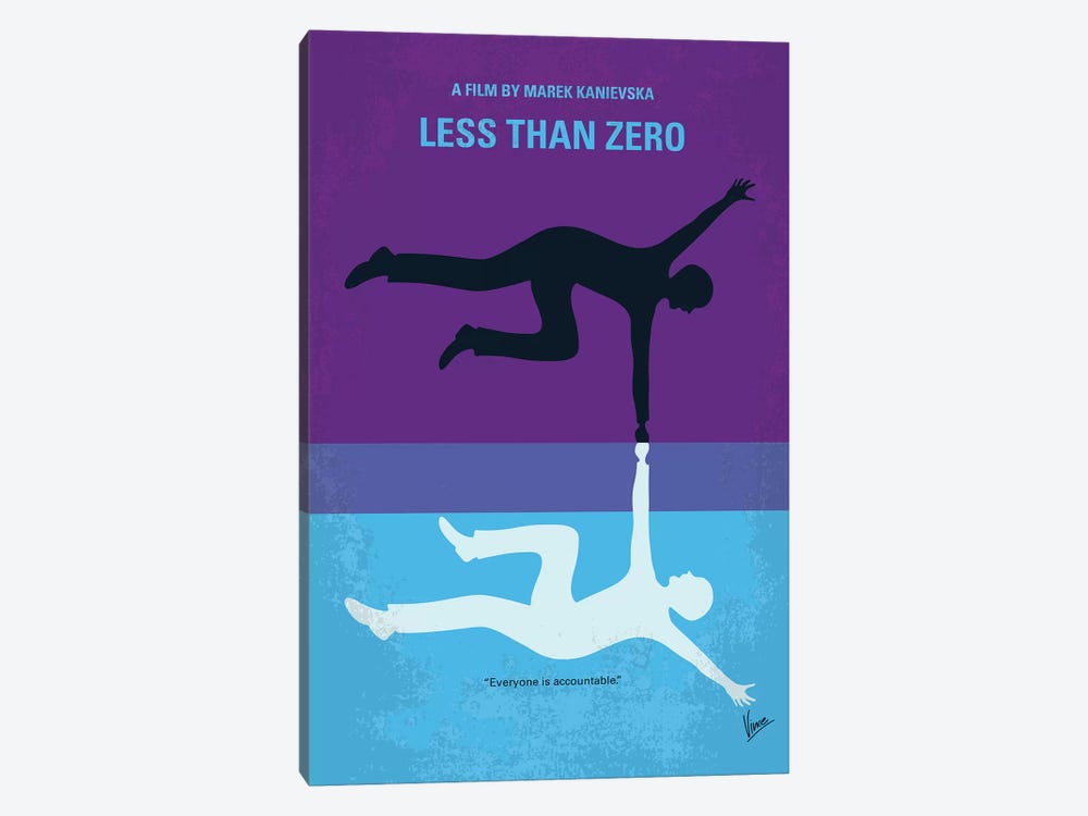 Less Than Zero Minimal Movie Poster by Chungkong 1-piece Canvas Art Print