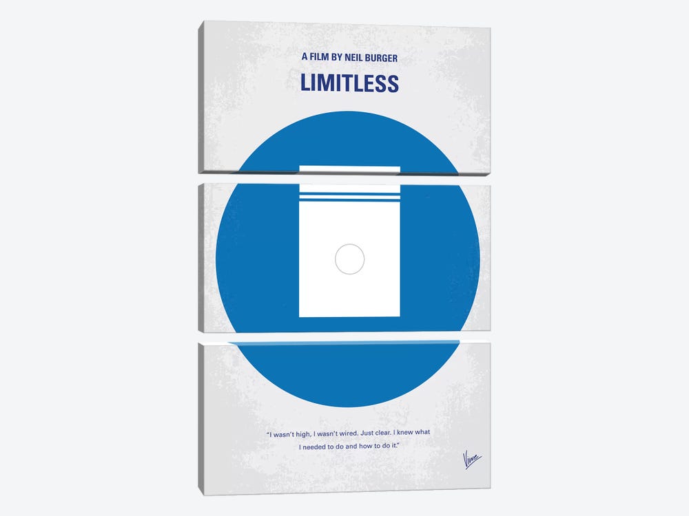 Limitless Minimal Movie Poster by Chungkong 3-piece Canvas Wall Art