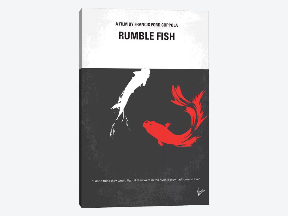 Rumble Fish Minimal Movie Poster by Chungkong 1-piece Canvas Artwork