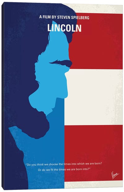 Lincoln Minimal Movie Poster Canvas Art Print - Biographical Movie Art
