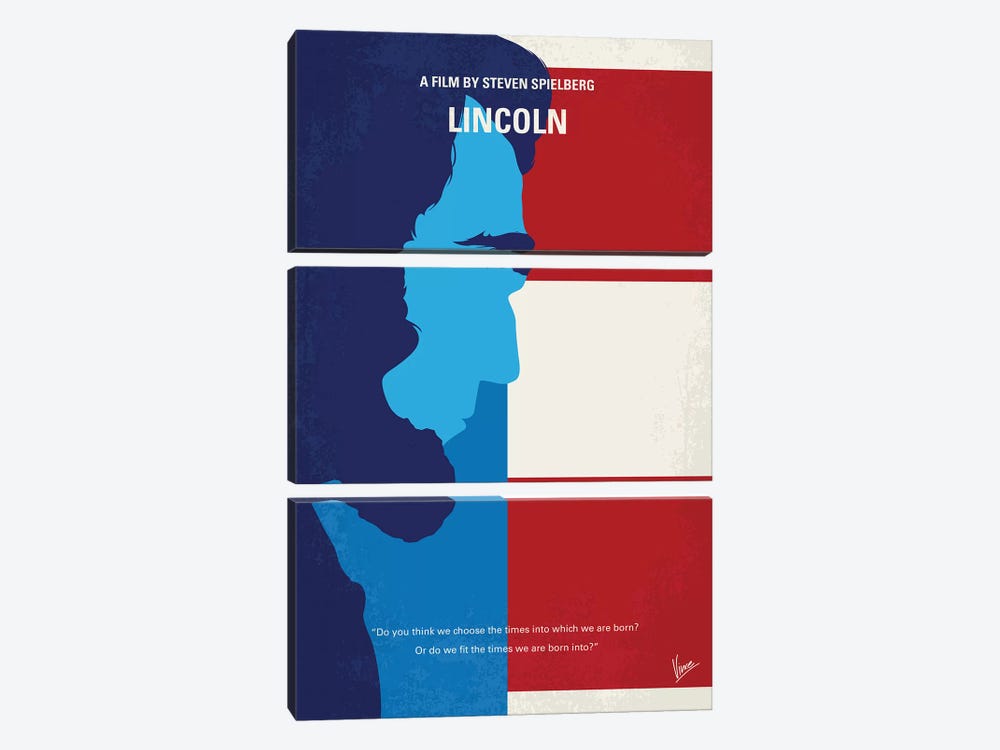 Lincoln Minimal Movie Poster by Chungkong 3-piece Canvas Wall Art