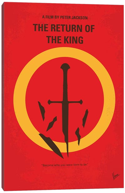 LOTR III Minimal Movie Poster Canvas Art Print - The Lord Of The Rings