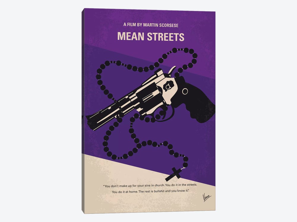 Mean Streets Minimal Movie Poster by Chungkong 1-piece Canvas Art Print