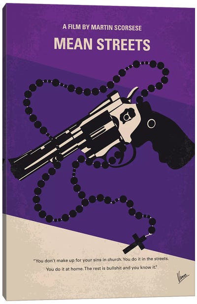 Mean Streets Minimal Movie Poster Canvas Art Print - Classic Movie Art