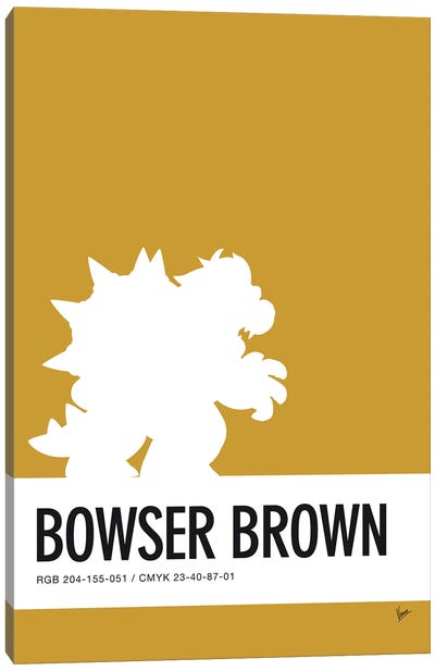 Minimal Colorcode Poster Bowser Canvas Art Print - Bowser