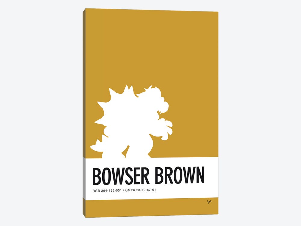 Minimal Colorcode Poster Bowser by Chungkong 1-piece Canvas Print