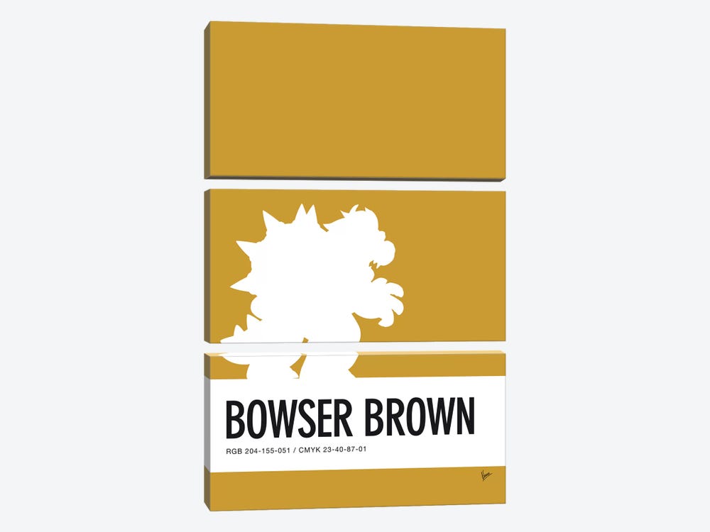 Minimal Colorcode Poster Bowser by Chungkong 3-piece Canvas Art Print