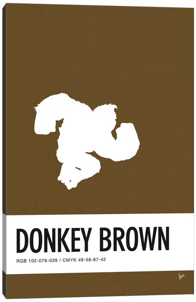 Minimal Colorcode Poster Donkey Kong Canvas Art Print - Donkey Kong