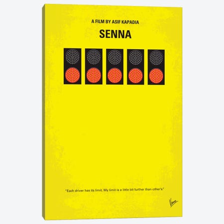 Senna Minimal Movie Poster Canvas Print #CKG92} by Chungkong Canvas Wall Art