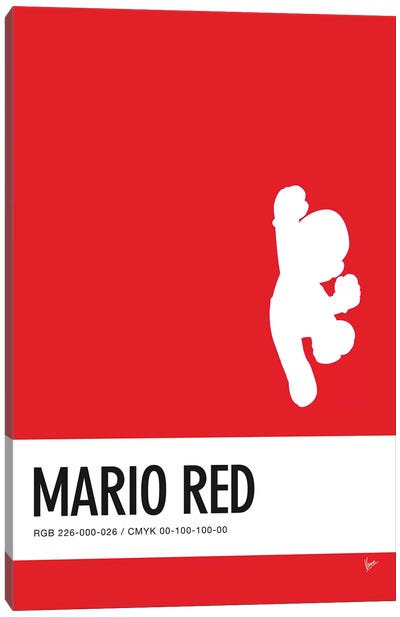 Minimal Colorcode Poster Mario Canvas Art Print - Super Mario Bros