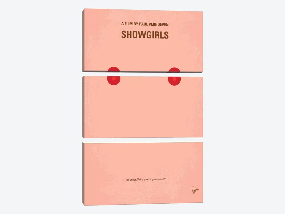 Showgirls Minimal Movie Poster by Chungkong 3-piece Canvas Art Print