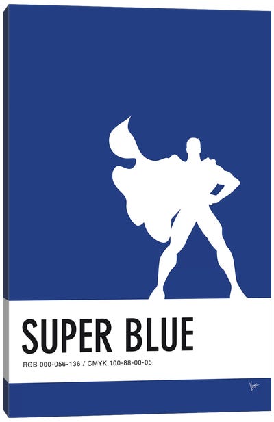 Minimal Colorcode Poster Superman Canvas Art Print - Justice League