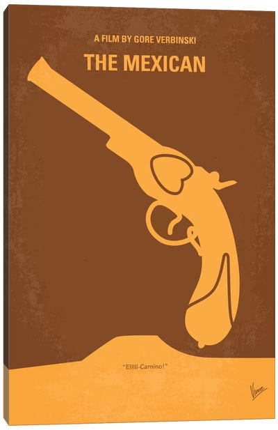 The Mexican Minimal Movie Poster Canvas Art Print - Weapons & Artillery Art
