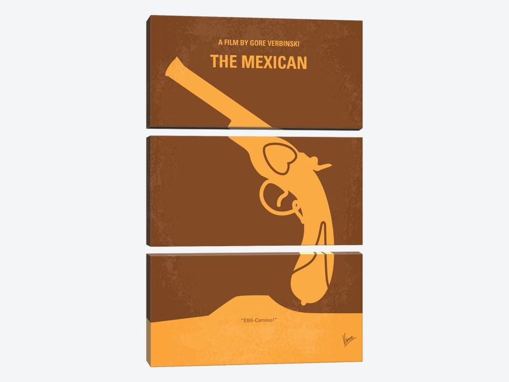 The Mexican Minimal Movie Poster by Chungkong 3-piece Canvas Wall Art