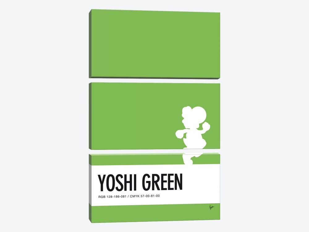 Minimal Colorcode Poster Yoshi by Chungkong 3-piece Canvas Print