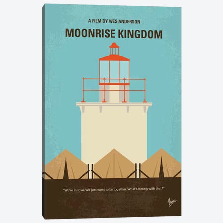 Moonrise Kingdom Minimal Movie Poster Canvas Print #CKG958} by Chungkong Canvas Art Print