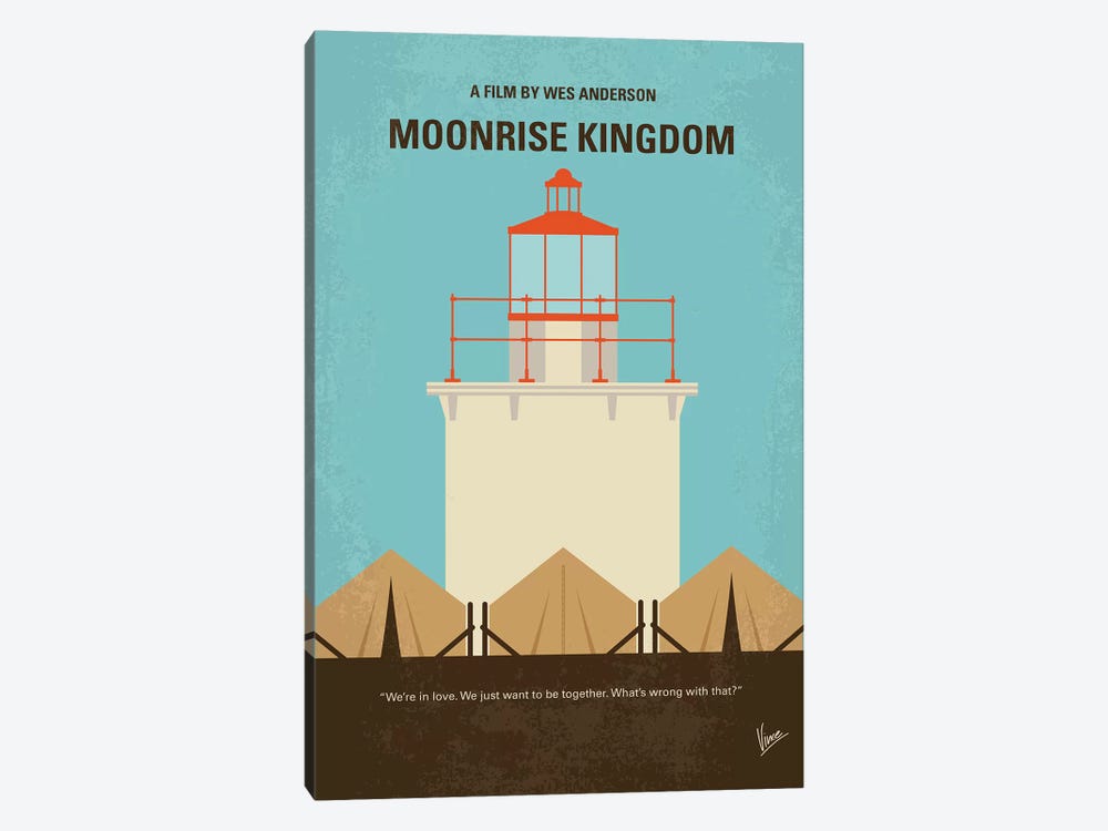 Moonrise Kingdom Minimal Movie Poster by Chungkong 1-piece Canvas Artwork